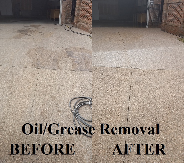 Driveway Grease Removal Power Washing